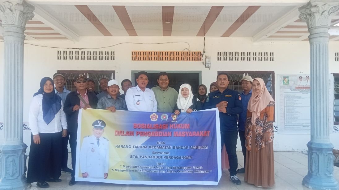 Sosialisasi Bidang Hukum dalam Pengabdian Masyarakat Oleh Karang Taruna Kecamatan Bandar Masilam bersama STAI Panca Budi Perdagangan